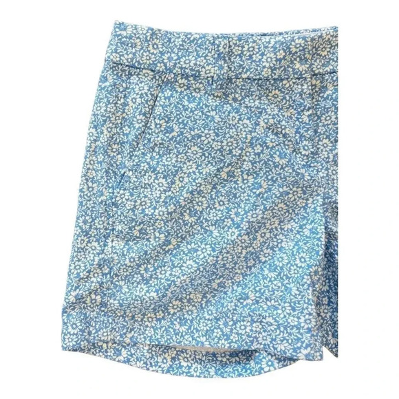 J Crew Womens Size 00 3 1/2" Inseam Flat Front Chino Shorts Blue Patterned - Picture 2 of 8